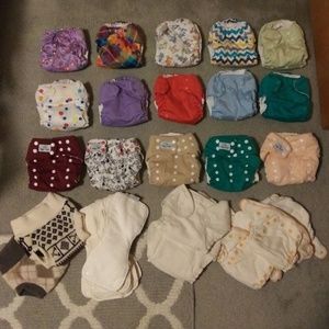 Organic Cloth Diaper Lot One Size EUC